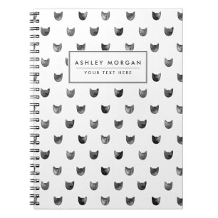 Cuaderno Modelo lindo elegante blanco y negro del gato