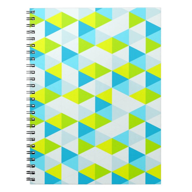 Cuaderno Modelo moderno geométrico de los triángulos verdes (Frente)
