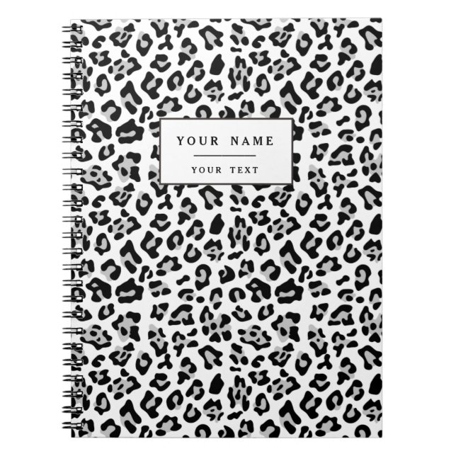 Cuaderno Modelo negro gris del estampado de animales del (Frente)