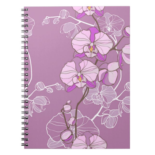 Cuaderno Modelo púrpura de la orquídea (Frente)