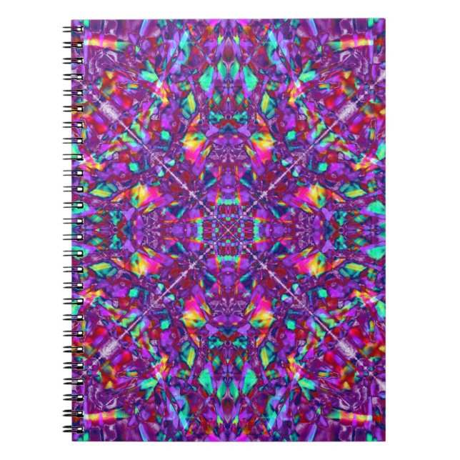 Cuaderno Modelo púrpura del Hippie de la mandala (Frente)