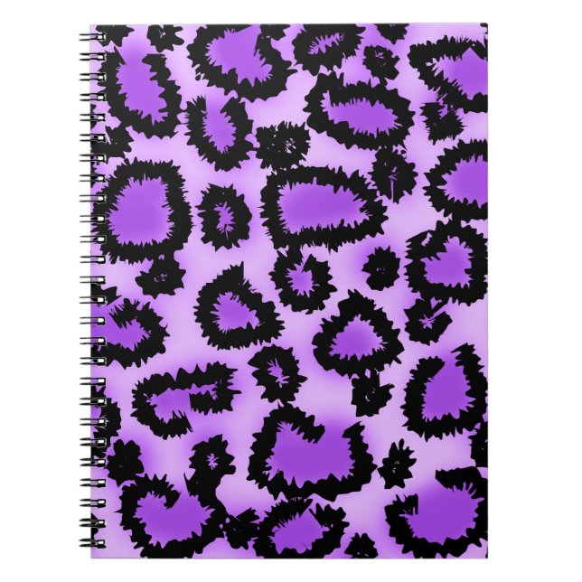 Cuaderno Modelo púrpura y negro del estampado leopardo (Frente)