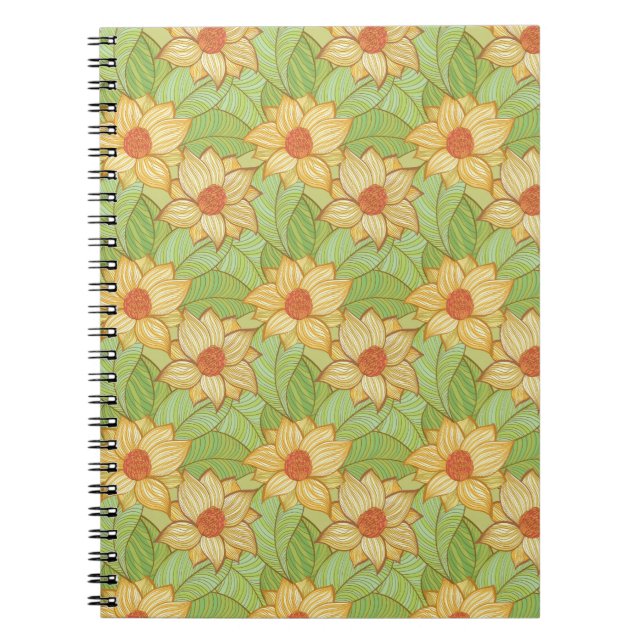 Cuaderno Modelo retro de la magnolia (Frente)