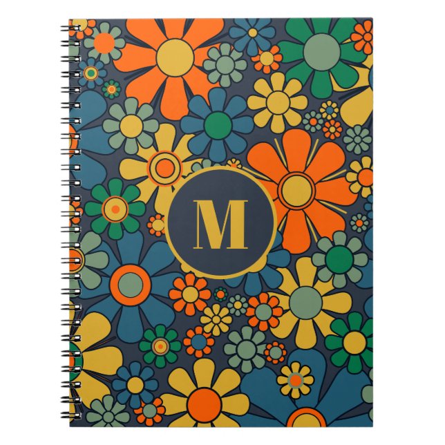 Cuaderno Modelo Retro Garden Groovy Floral 60 patrón 70 ini (Frente)