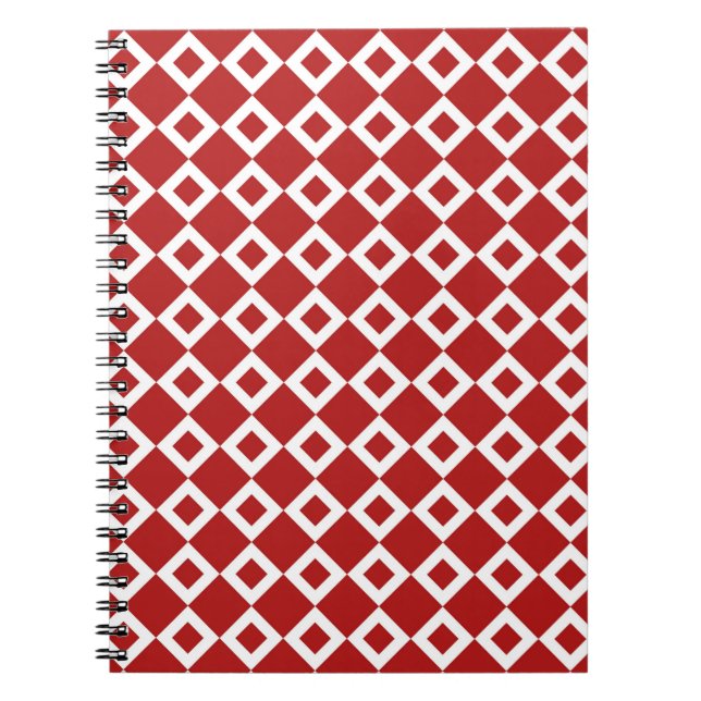 Cuaderno Modelo rojo y blanco del diamante (Frente)