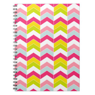 Cuaderno Modelo rosado colorido de Chevron del zigzag