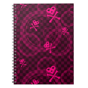 Cuaderno Modelo rosado de Emo con los círculos