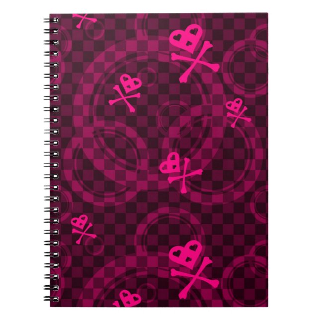 Cuaderno Modelo rosado de Emo con los círculos (Frente)