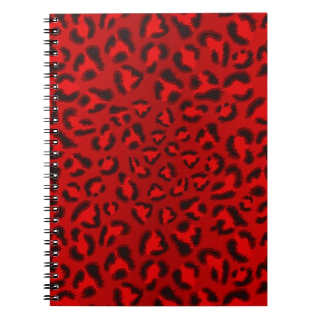 Cuaderno Modelo rosado de la textura del leopardo (Frente)