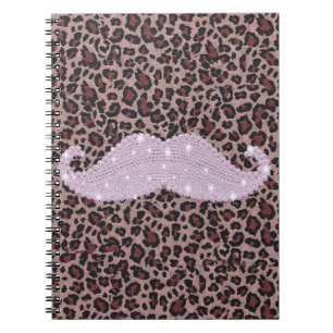 Cuaderno Modelo rosado divertido del bigote y del estampado