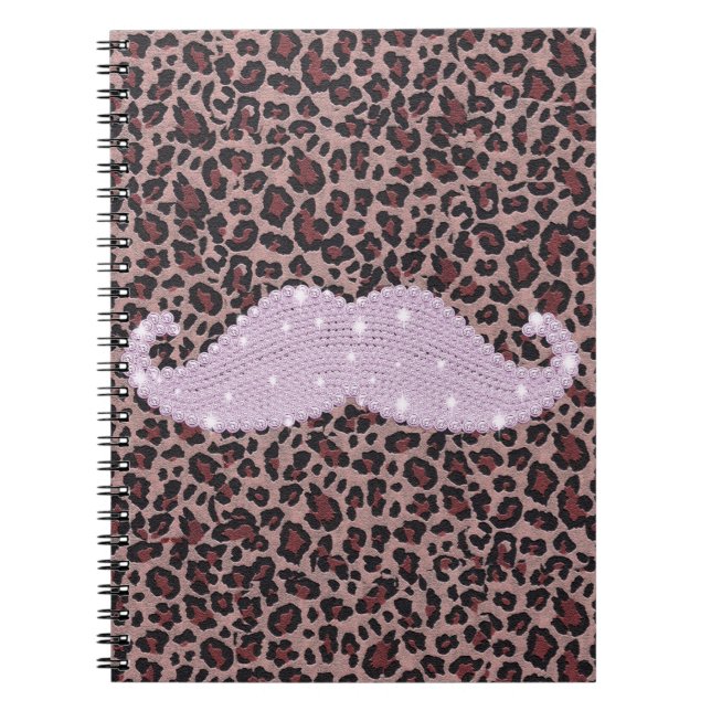 Cuaderno Modelo rosado divertido del bigote y del estampado (Frente)