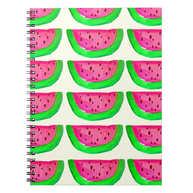 Cuaderno Modelo rosado jugoso de la fruta de la sandía en (Frente)