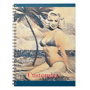 Cuaderno Modelo rubia de bikini arrodillada Thunder_Cove