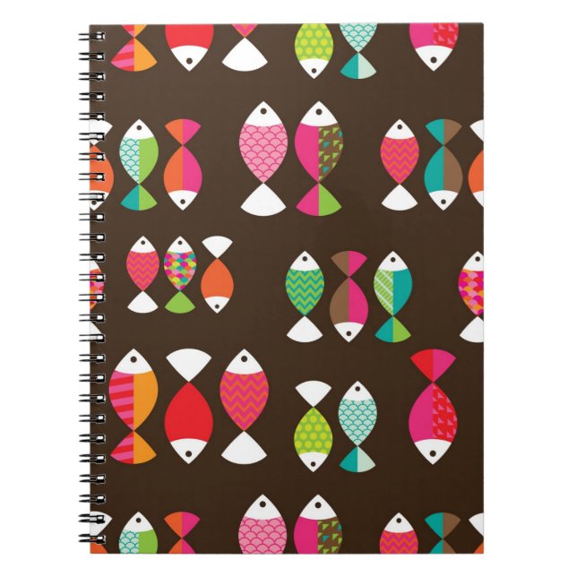 Cuaderno Modelo subacuático 2 de los pescados retros (Frente)