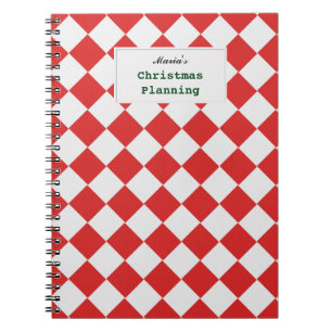 Cuaderno Modelo tejido diagonal blanco rojo tejado
