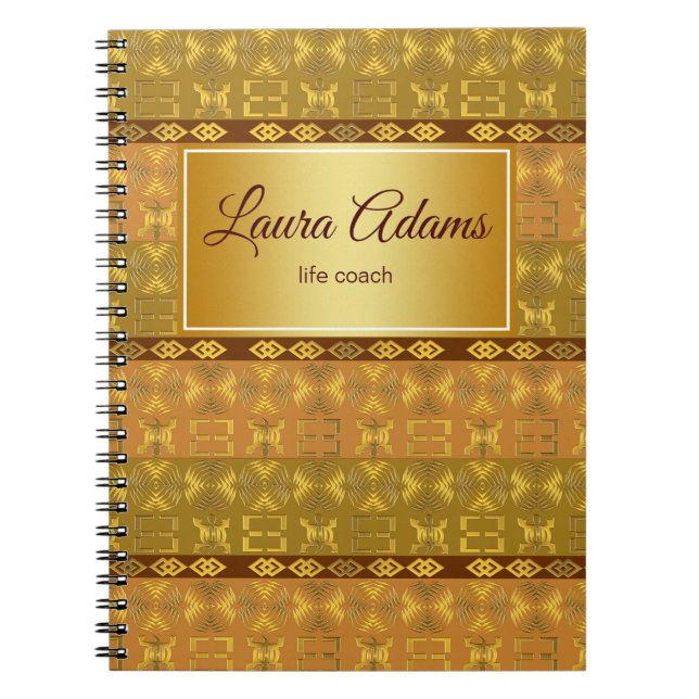 Cuaderno Modelo tribal africano étnico. Adinkra simbols. (Frente)