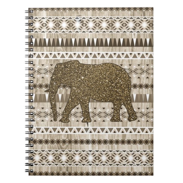 Cuaderno Modelo tribal del elefante caprichoso en el diseño (Frente)