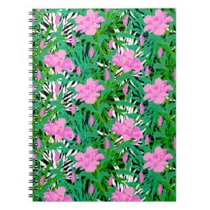 Cuaderno Modelo tropical con las flores de la selva
