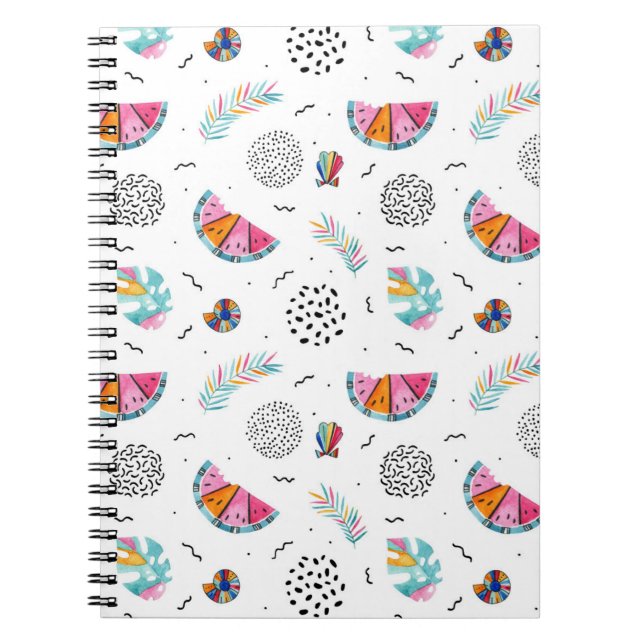 Cuaderno Modelo tropical del verano del estilo de Memphis (Frente)