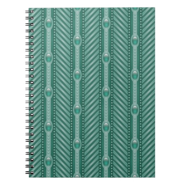 Cuaderno Modelo verde azulado ornamental (Frente)