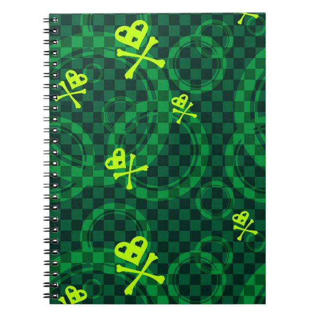 Cuaderno Modelo verde de Emo con los círculos (Frente)