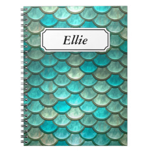 Cuaderno Modelo verde de menta de las escalas de pescados