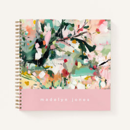 Cuaderno Modern Abstract Floral Art Personalized