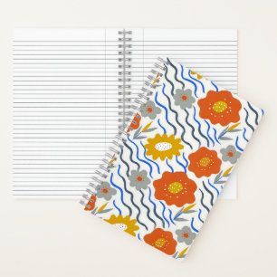 Cuaderno Modern Abstract Flowers Boho Wavy