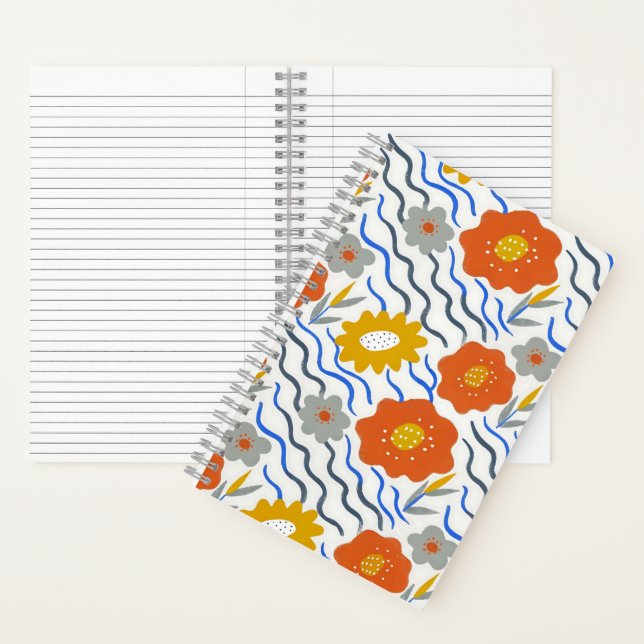Cuaderno Modern Abstract Flowers Boho Wavy (Interior)
