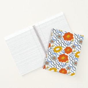 Cuaderno Modern Abstract Flowers Boho Wavy