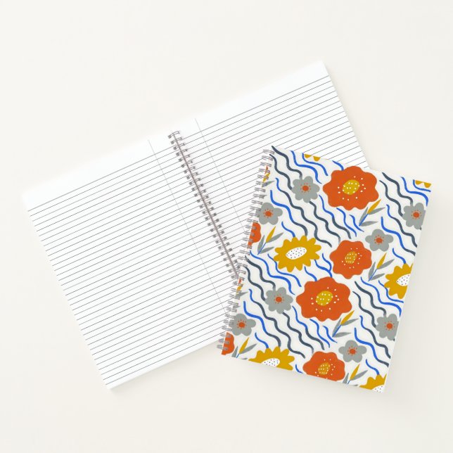 Cuaderno Modern Abstract Flowers Boho Wavy (Interior)