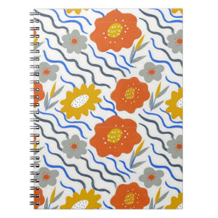 Cuaderno Modern Abstract Flowers Boho Wavy
