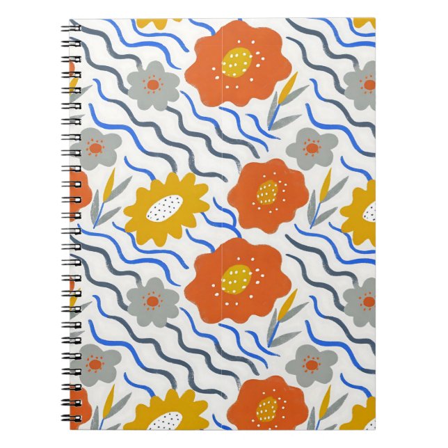 Cuaderno Modern Abstract Flowers Boho Wavy (Frente)