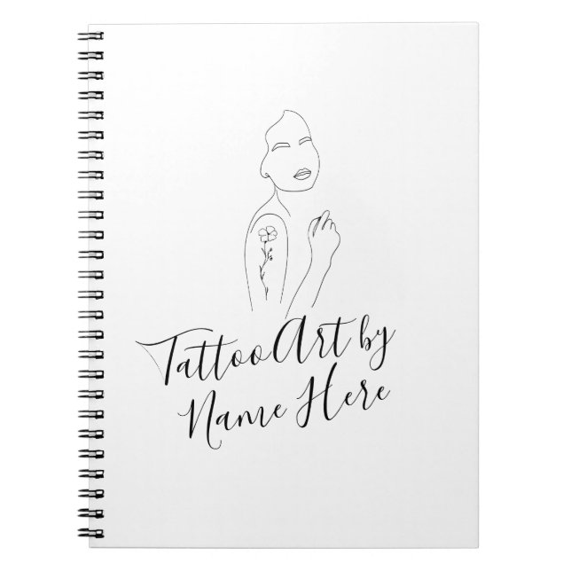 Cuaderno Modern Basic Tattoo ART studio script typography (Frente)