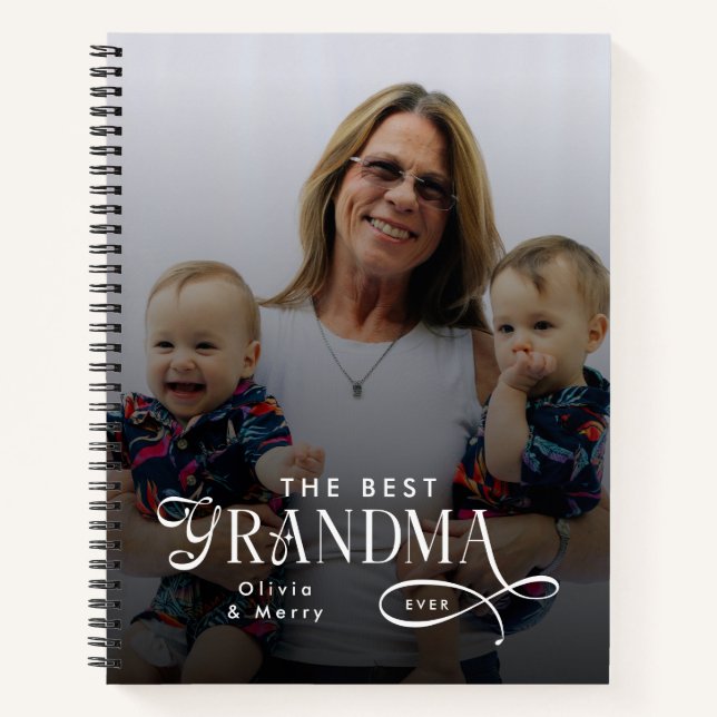 Cuaderno Modern Best Grandma Ever Photo Personalized (Anverso)