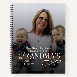 Cuaderno Modern Best Recipes Grandma Photo Grandkids Gifts
