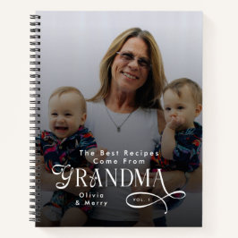 Cuaderno Modern Best Recipes Grandma Photo Grandkids Gifts