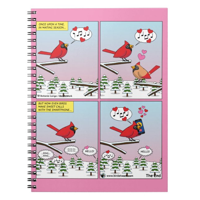 Cuaderno Modern Bird Mating Calls Comic (Frente)