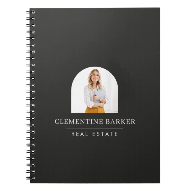 Cuaderno Modern black arch photo Business Branding (Frente)