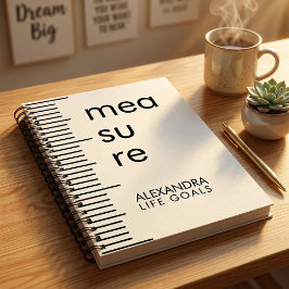 Cuaderno Modern Black White Measure Life Goals