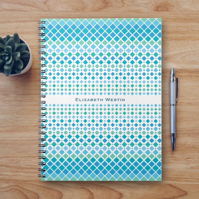 Cuaderno Modern Blue Green Abstract Diamond bloc (Subido por el creador)