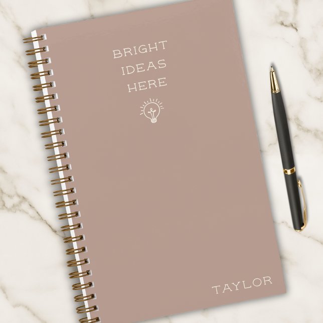 Cuaderno Modern Bright Ideas Personalized Name Blush Pink (Subido por el creador)
