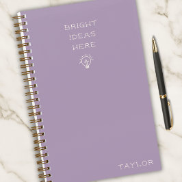 Cuaderno Modern Bright Ideas Personalized Name Lavender 