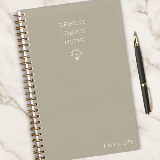 Cuaderno Modern Bright Ideas Personalized Name Stylish (Subido por el creador)