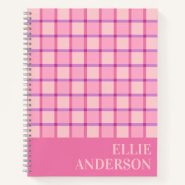 Cuaderno Modern Checker Pink Purple Personalized