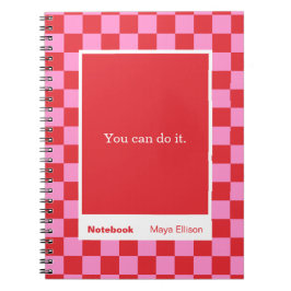 Cuaderno Modern Checkerboard Block Quote Classic