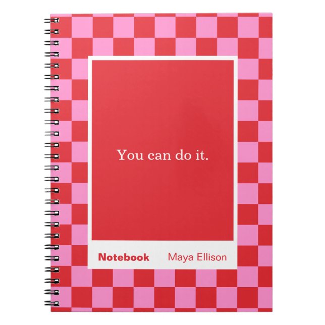Cuaderno Modern Checkerboard Block Quote Classic (Frente)