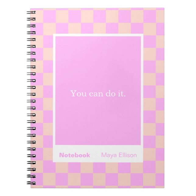 Cuaderno Modern Checkerboard Block Quote Classic Notebook (Frente)