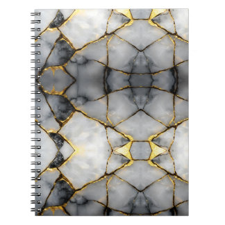 Cuaderno Modern Cracked Gold White & black marble