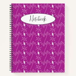 Cuaderno Modern Dog Profile Pattern Pink Custom Spiral